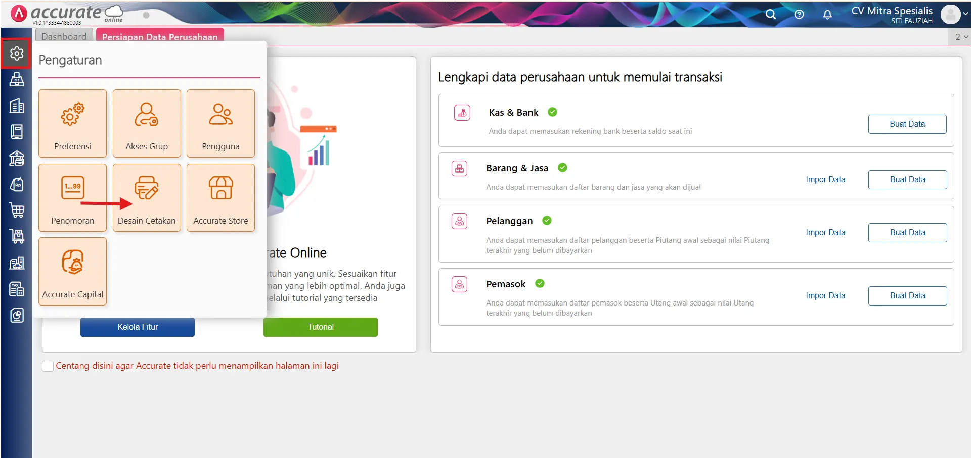 setting printer dot matrix